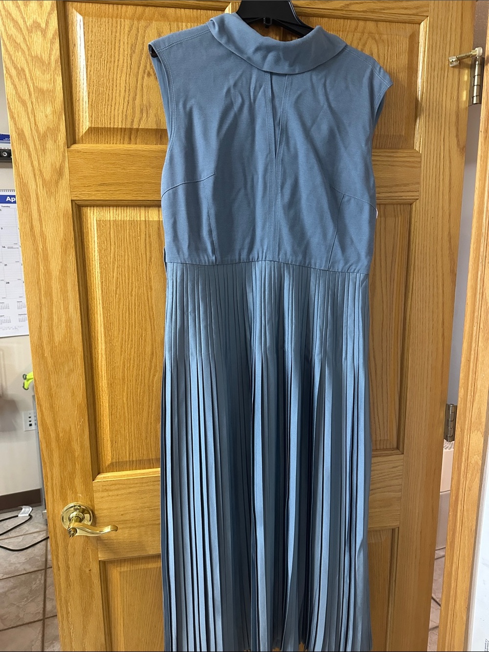 Reiss Blue Pleated Maxi Dress